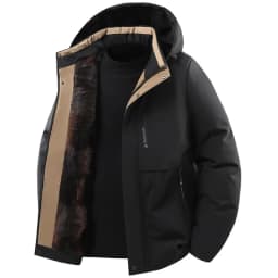 Men's Jacket Stand Collar Stamp Mens Parka Winter New Down Jacket Fleece Warm Jackets Men Business Leisure Coat Baseball Coats 2