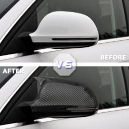 For Audi A3 8P A4 A5 B8 Q3 A6 C6 4F S6 1Pair Side Wing Mirror Cover Add On Side Rear View Mirror Cap Cover Car Accessories