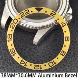 Sloping 38mm * 30.6mm Ceramic/Aluminum Bezel GMT and Diving Watch Insert Fits for 40mm Men's Watch Case Bezel Replacement Insert