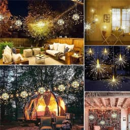 LED Christmas Firework Fairy String Lights Outdoor 5/10PCS Exploding Star Garland Light for Wedding Party Garden Courtyard Decor