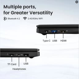 10.1 Inch Computer Laptop Windows 11 OS Preinstalled Quad Core 8GB+128GB Netbook HDMI Webcam Office (Black)