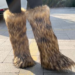 New Woman Boots High Boots Over-the-knee Fur Snow Boots Women's Fashion Warm Wool-like Boots Plus Velvet Padded Winter Boots
