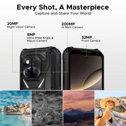 DOOGEE V Max Play Rugged Phone Projector 6.78" 120Hz 36GB 512GB Dimensity 7300 200MP Camera 20500mAh Dual Camping lights NFC