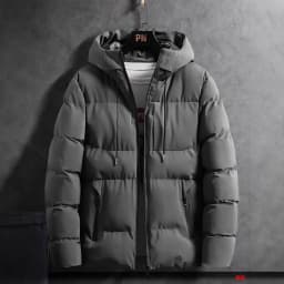 Winter Thickened Hooded Men's Cotton Jacket Warmth Outerwear Bread Style Coat Standard Fit Business Gentleman Daily Wear