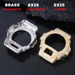 DW-6900 Series Moissanite Watch Case S925 Sterling Silver Iced Out Bezel For Men's Hip Hop Jewelry Watch Accessories