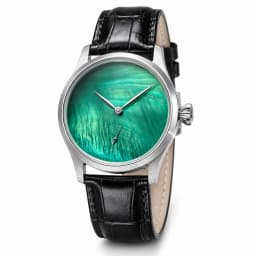 Custom Logo Mechanical Watch 42mm Seagull ST3600 Hand Wind Sapphire Crystal Green Mother of Pearl Dial Gift Men