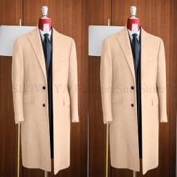 Simple Classic England Style Cotton Overcoat Men Thick Custom Made Single Breasted Pocket Coat Casual Winter Warm Jacket