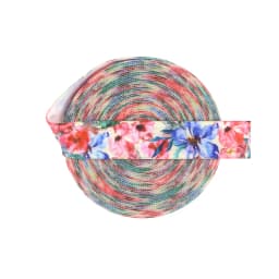 BRISTLEGRASS 2 Yard 5/8" 15mm Fox Dog Cat Rose Flower Floral Print FOE Fold Over Elastic Spandex Band Hair Tie Dress Sewing Trim