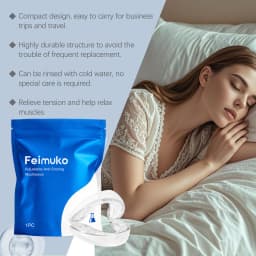 Feimuko Anti Snoring Mouth Guard Comfortable Sleep Teeth Grinding Mouthpiece Portable Travel Sleep Aid Device Smooth Fit Night