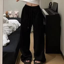 Women Harajuku Wide Leg Sweatpants 2025 Spring Fall Solid Fashion Sport Pant Female Casual Oversize Clothes Lady Baggy Trousers