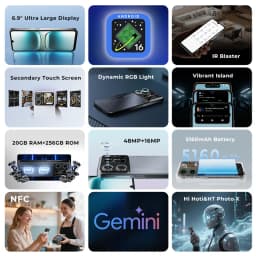 HOTWAV X100 GT Android 16 Smartphone 6.9'' 120Hz 48MP 5160mAh 20W Mobile Phone with Second Screen 8GB 256GB IR Blaster Cellphone