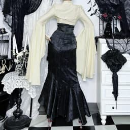 Goth Dark Asymmetrical Maxi Skirts Bottoms Mall Goth Party Halloween High Rise Mermaid Skirts for Women Cosplay Dresses Outfits