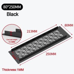 50/80cm Wide Rectangle Aluminum Alloy Air Vent Ventilator Grille Cover Doors Cabinet Wardrobe Breathable Mesh Air Vent