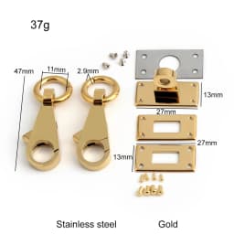 1/4/10Sets New Style Stainless Steel Metal Rectangle Eyelets Lock For Purse Handbags Bags Hanger Sole Plate Lock Accessories