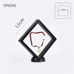 3D Floating Picture Frame Jewelry Display Shadow Box Stand Rack Coin Ring Pendant Holder Protection Gems Stone Presentation Case