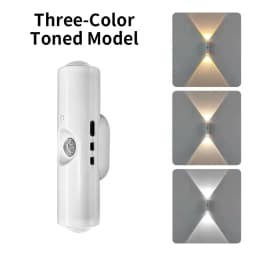 Motion Sensor Night Light 7-Color LED Toilet Night Light Bedroom Living Room Corridor Double-Headed Wireless Wall Lamp Magnetic