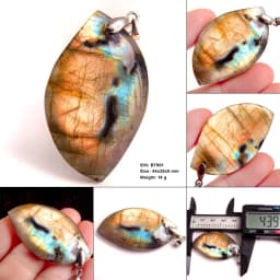 Stone Craft Natural Labradorite Raw Stone Polishing Geometric Shape Crystal Labradorite Pendent Exquisite Natural Training Stone