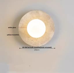 IWHD Nordic Modern LED Wall Lights Living Dining Room Bar Yellow Travertine Interior Home Decor Creatvie Bedside Lamp Lamparas