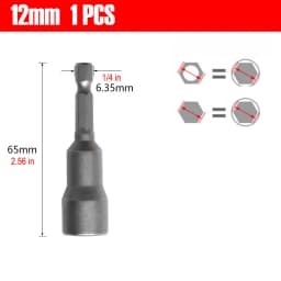 1/4 Hex Shank Magnetic Socket Wrench Bits 6-19mm Hex Nut Driver Sleeve for Electric Drill Screwdriver Impact Driver Repair Tools