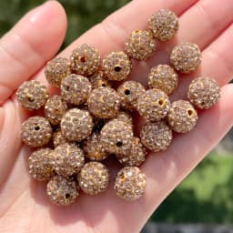 10pcs 6/8/10mm Czech Crystal Rhinestones Pave Disco Ball Clay Beads Round Spacer Beads Charms for DIY Jewelry Making Bracelet