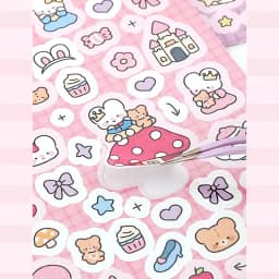 Mr Paper 16Pcs small nose ga handbook sticker book cute cartoon material book handbook stickers goo card stickers decoration