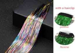 1 Pc Sparkle Shiny Hair Tinsel Hair Extensions Dazzles Women Hippie for Braiding Headdress Hair Braiding Tools Long 100cm