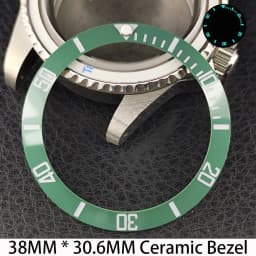 Sloping 38mm * 30.6mm Ceramic/Aluminum Bezel GMT and Diving Watch Insert Fits for 40mm Men's Watch Case Bezel Replacement Insert