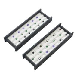Jewelry Gem Stone Display Holder Loose Diamond Storage Case V Groove Jar Gemstone Size Selecting Tray White Leather Grey Velvet