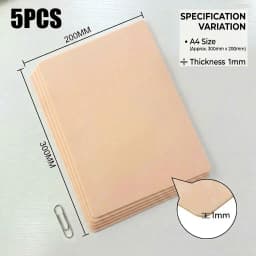 A4 Size Tattoo Practice Skin 3/1mm Double Side Silicone Permanent Makeup Eyebrow Synthetic Leather Training Fake Skin Accessory