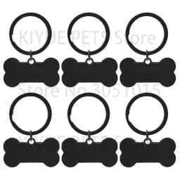 10 Pcs Blank Tag Stainless Steel Bone Keychain for DIY Custom Logo Tag Pet Dog Tag Collar Pet Accessoriess Charm