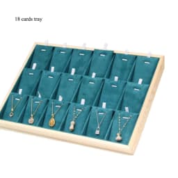 Unique-Beige Velvet Necklace Ring Earring Holder Newly Wooden Jewelry Tray Series Jewelry Disply Jewellery Organizer Box