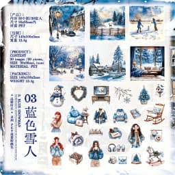 Journal GO 30pcs Warm Moments Sticker Pack PET Diorama Journal Material Winter Girl Collage Decor Themed Creative Stationery