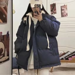 New Winter Thick Warm Fake Two Pieces Down Cotton Jacket Woman Parkas Overcoat Autumn Female Korean Loose Puffer Outerwear Black