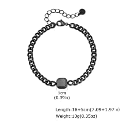 Vnox 5/7mm Width Adjustable Chain Bracelet for Men, Stainless Steel Acrylic Six-Sided Polished Jewelry Gift for Husband Son Him