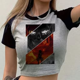 Attack on Titanic cropped top women goth graphic anime grunge japan shirt graphic cutecore jojifuku party meme