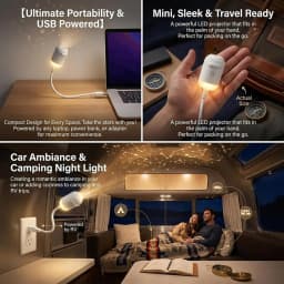 Mini Galaxy Star Projector Night Light – Starry Sky Ambient Lamp For Car Bedroom Sleep Decoration Lighting