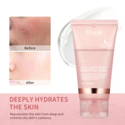 Collagen Overnight Wrapping Peel Off Facial Mask Set Korean Collagen Night Wrapping Mask Deeply Hydrates Night Care Mask Cream