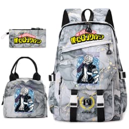 My Hero Academia Anime Print School Backpack Set for Girls Casual Lightweight Student Bookbag with Lunch Bag Pencil Case