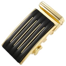Automatic Ratchet Leather Belt Buckle Mens Solid Buckle Only for 3.5cm/1.38in Leather Strap Cool Gold Black Belt Buckle