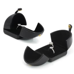 Black Pu Creative Engagement Ring Box Pair Ring Holder Earrings Necklace Box Bracelet Box