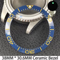 Sloping 38mm * 30.6mm Ceramic/Aluminum Bezel GMT and Diving Watch Insert Fits for 40mm Men's Watch Case Bezel Replacement Insert