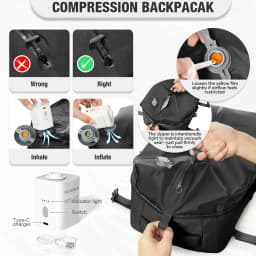 Ryanair 40x30x20 Cabin Backpack, Wizzair Easyjet Backpack Vacuum Backpack Hand Luggage Men Laptop Backpack,Vacuum Storage Bag