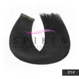 SPIKFN Long Tape Weft Human Hair Extensions Invisible Inject PU Skin Flat Weft Hair Bundles 80-100g Sewing In Micro Links Hair