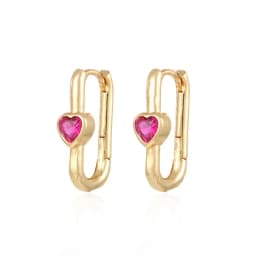 Huggies Earrings Purple white Green Blue Red Square Heart Silver Color Small Hoop Earrings for Women Girls Wedding Jewelry