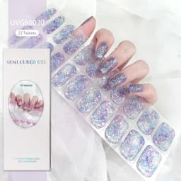 16/20/22Tips Semi-Cured Gel Nail Patch Adhesive Sliders Long Lasting Full Gel Nail Stickers DIY Manicure Harden In UV Lamp Need