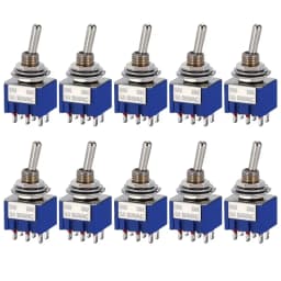 10pcs ON-OFF-ON / ON-ON Miniature Toggle Switches Mini MTS-102 103 202 203 Power Button Switch 3pin 6pin