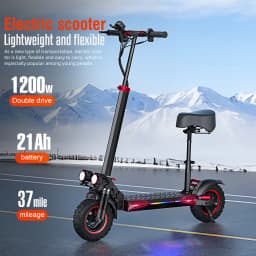 800W Portable Electrice Scooter with Seat, 10"Off-Road Vacuum Tire, 30 Miles Range,Foldable E-Scooter