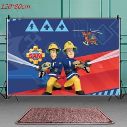 Fireman Sam Theme Happy Birthday Party Supplies Background Banner Paper Cup Plate Napkins Kids Boys Favor Balloons Decorations