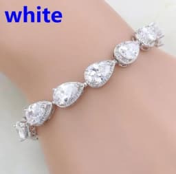 Water Drop Silver Color Bracelet Women\'s Extended 8 Color Zircon Gift Fashion Bracelet