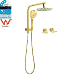 **Sydney Stock** KYLINS 2 In 1 Shower Head Set Round 8/10/12/16'' Rainfall Head Gooseneck Arm Mixer Taps Set Gun Metal Grey WELS